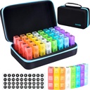 ZRFMIB Monatliche Pille Organizer 3X pro Tag, 30 Tage Reise-Pille Box Organizer mit 32 täglichen Komponenten, Month Pill Box Organizer für Fischöl, Vitamine, Ergänzungen und Medikamente