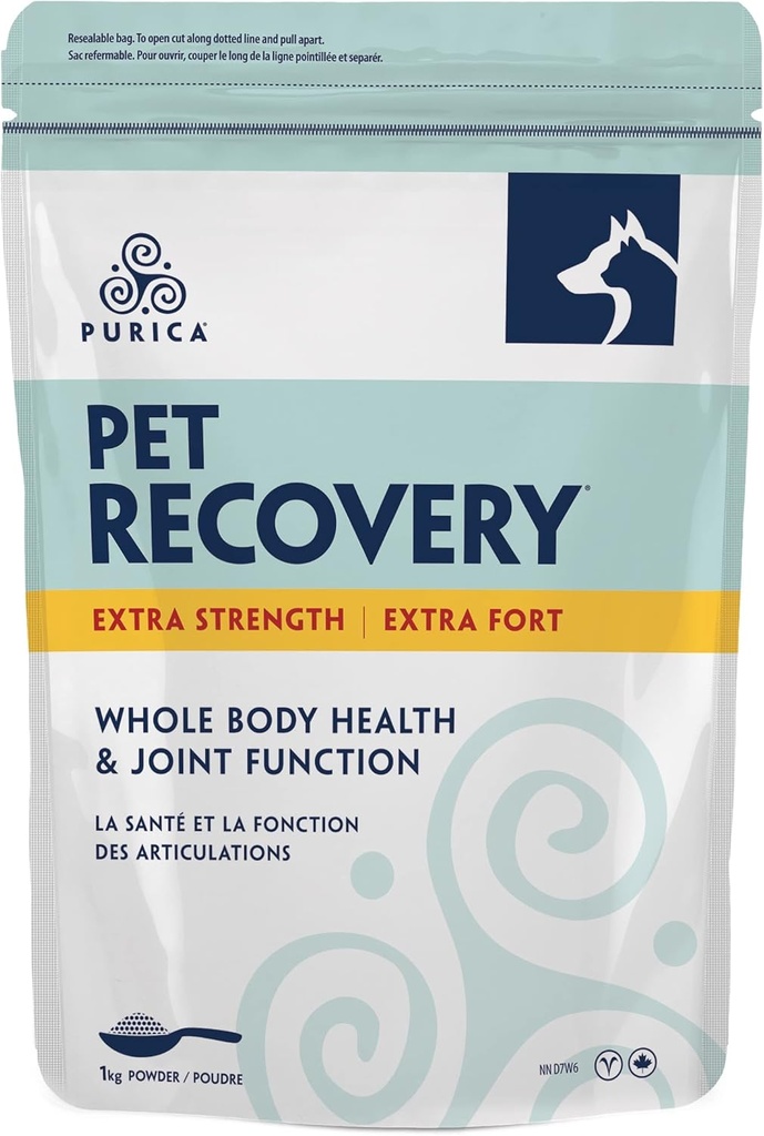 PURICA Pet Recovery Extra Strength - Gemeinsame Unterstützung für Katzen und Hunde - Glucosamin - Vitamine für gemeinsame Gesundheit. Geeignet für kleine und große Züchte - Transformieren Sie Ihr Pet's Well-Being mit 1Kg Pulver