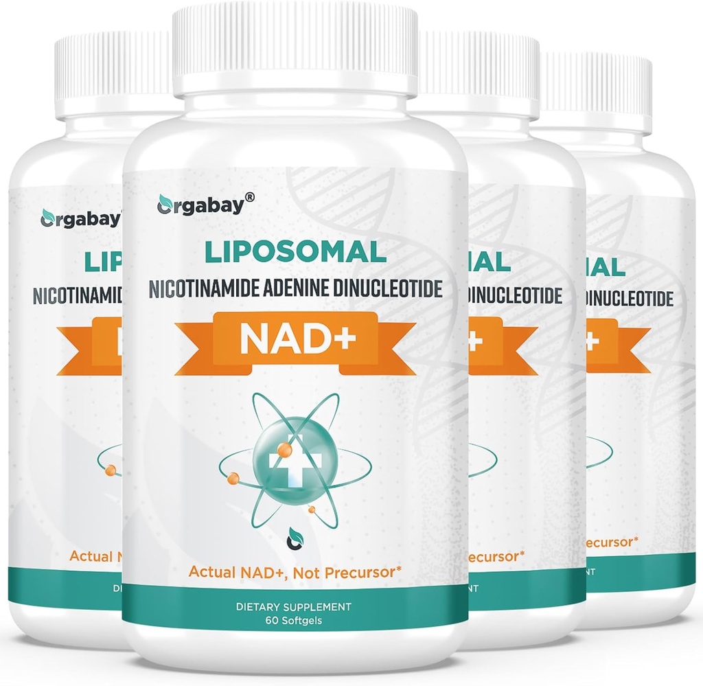 Orgabay Liposomal NAD+ Ergänzung 500 mg, hohe Absorption, Boost NAD+ mit TMG 250 mg, Actual NAD Plus Mehr Efficient Than Nicotinamid Riboside, Unterstützung Cellular Energy, Healthy Aging | 240 Softgels
