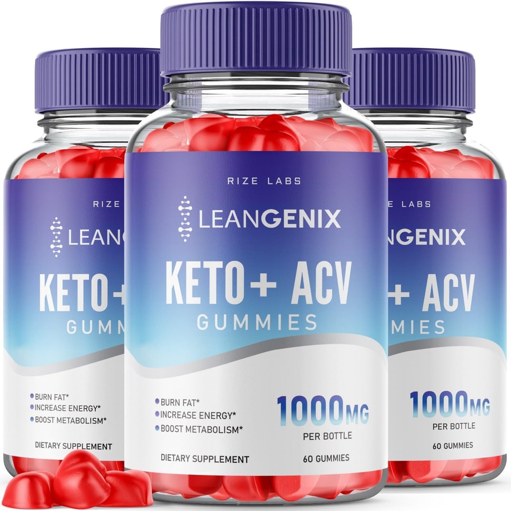 rize labs (Pack von 3 Leangenix Keto + ACV Gummis für fortgeschrittene Gewichtsverlust, Leangenix Keto zu verbrennen Fett und Verwendung als Hauptquelle von Energie, Gomitas, Supplement Review (180 Gummis)