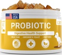 Probiotika für Hunde - Unterstützung Gut & Verdauungs-Gesundheit, Immununterstützung - All Nautral Prebiotics, Fiber, Enzymes for Gut Flora - Durchfall & Bowel-Unterstützung - Bacon Flavor, 120 Chews, von Lollitin