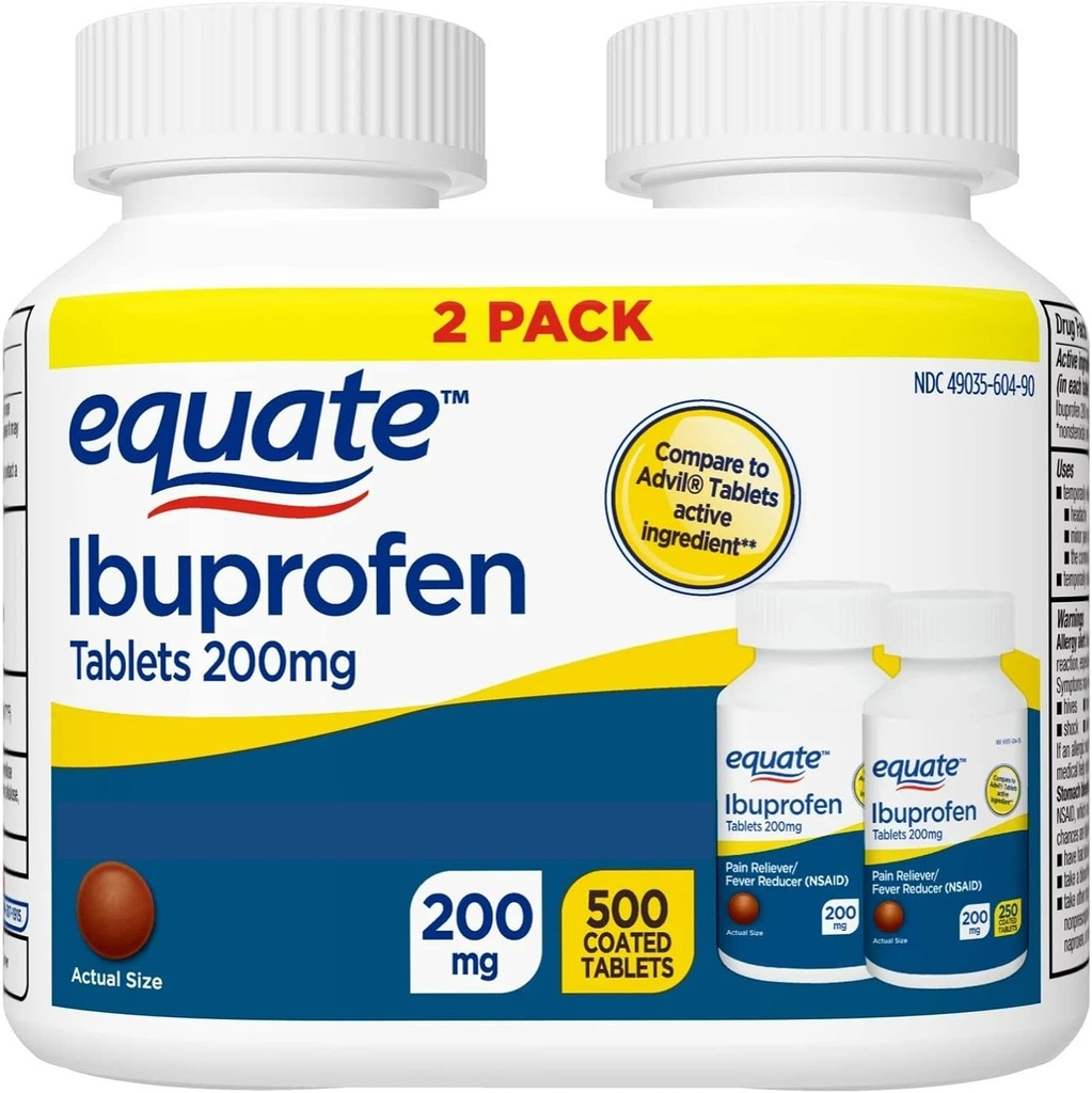 Equate Ibuprofen Tabletten, 200 mg, Twin Pack, 500 Count