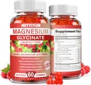 Magnesium Glycinate Gummi 600mg, hohe Absorption Magnesium-Ergänzung für Erwachsene,Include 200mg Magnesium L-Threonate, Magnesium Support Schlafqualität, Relaxation, Stress Relief Pack von 1