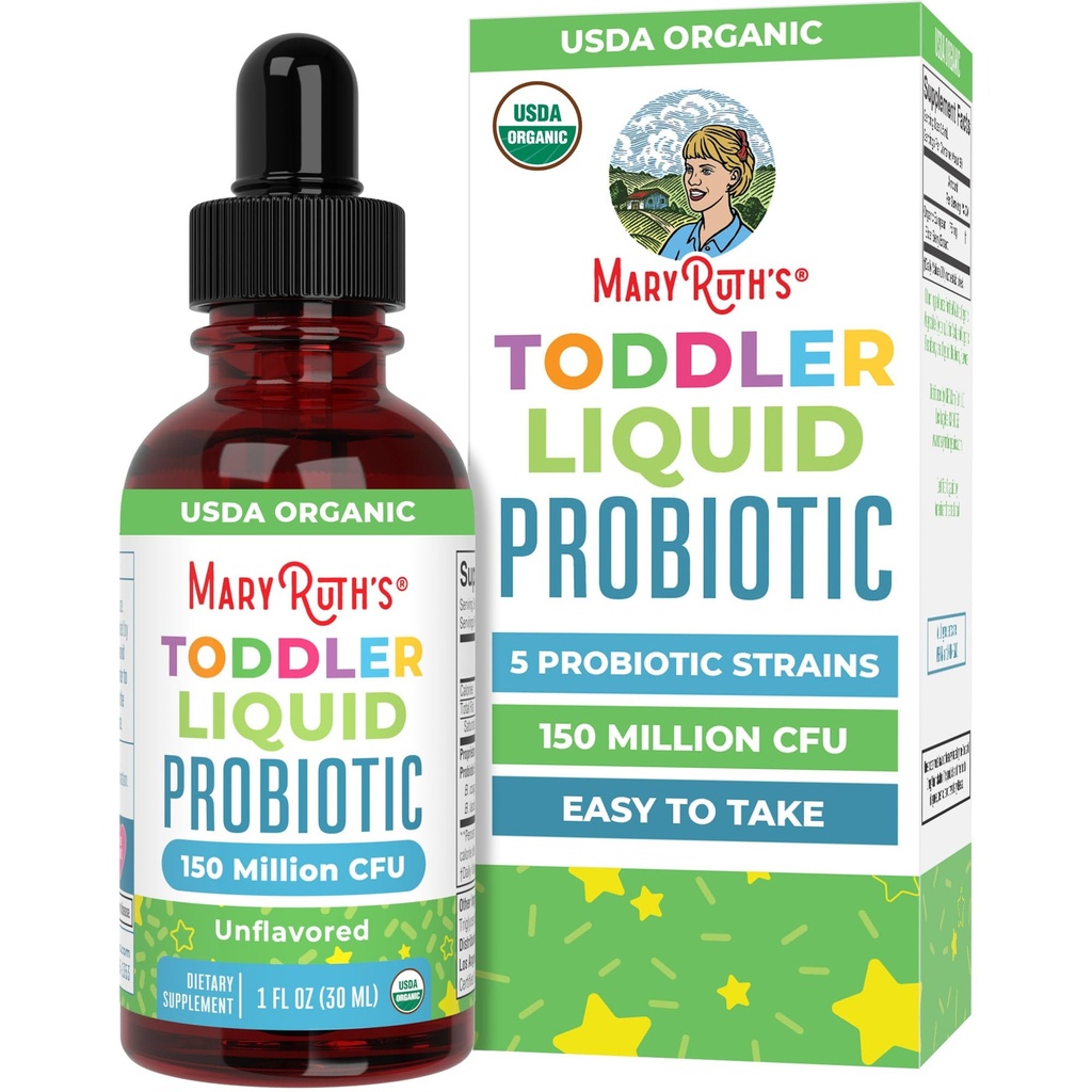 MaryRuth Organics Cocomelon Kleinkind Probiotic Liquid Drops | Kids Probiotics for Ages 1-3 | 5 Probiotic Strains | 150 Billion CFU Per Serving | USDA Organic | Sugar Free | Gluten Free | 1 Fl Oz