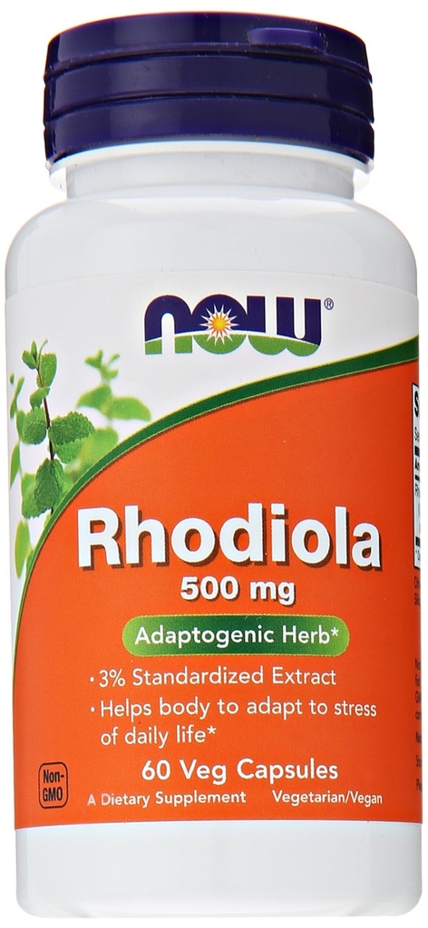 JETZT Ergänzungen, Rhodiola 500 mg, Hilft Körper Anpassung an Stress des täglichen Lebens*, Adaptogene Kräuter*, 60 Veg Kapseln