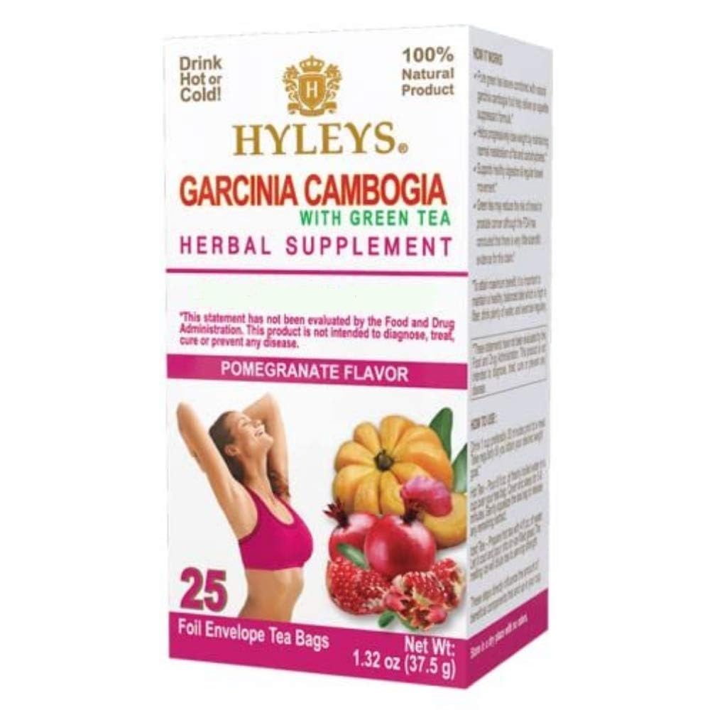 HYLEYS Tee Garcinia Cambogia Grüner Tee mit Granatapfel Flavor - 25 Teebeutel