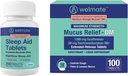 WELMATE Cold & Flu Nighttime Relief Bundle: Mucus Relief DM 1200mg Guaifenesin & 60mg DXM (100 Ct) for Cough & Congestion Relief + Doxylamine Succinate 25mg Sleep Aid (200 Tablets)
