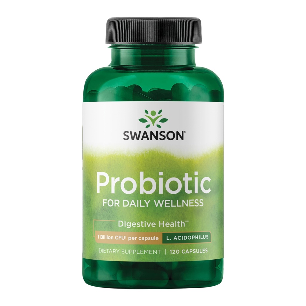 Swanson Probiotic - Verdauungsergänzung mit 1 Billion CFU pro Kapsel - Natürliche Formel Unterstützung Bowel Regularity & Daily Wellness - (120 Kapseln)