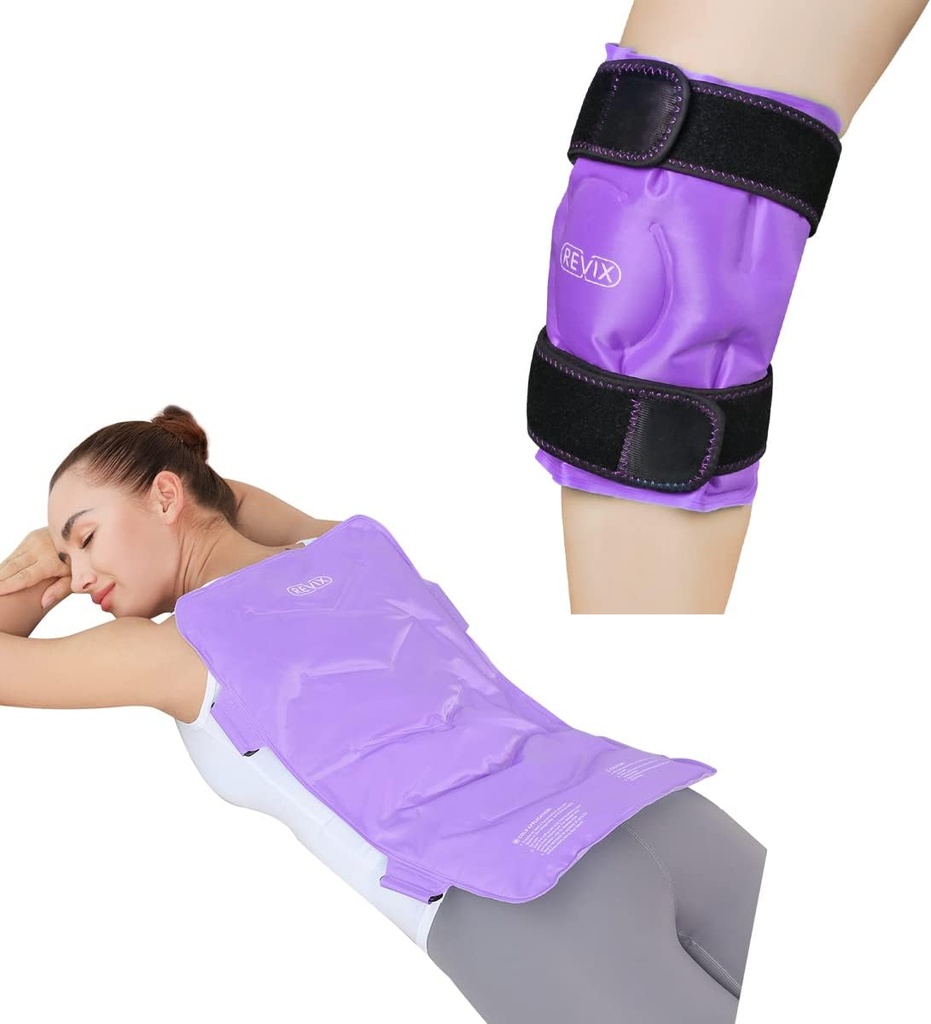 REVIX Knee Ice Pack für Verletzungen Reusable und extra Large Gel Cold Pack für volle Rückenschmerzen Relief