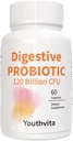 Probiotika mit Präbiotika, 120 Billion CFU, für Gut Gesundheit & Verdauungsunterstützung, Probiotika für Frauen & Männer, 60 Kapseln