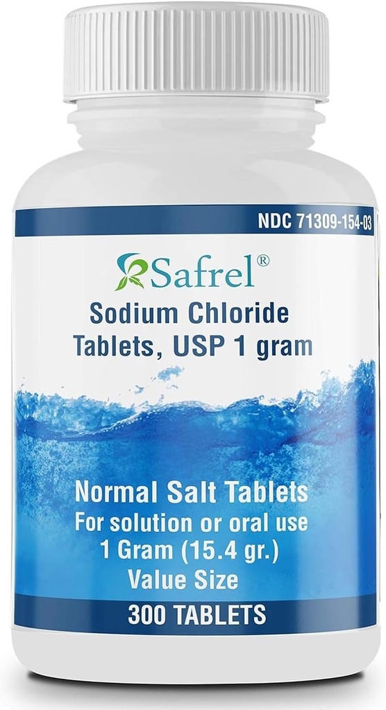 Eichhörnchen Sodium Chloride Tabletten 1 g, USP | Normalsalz Tabletten | (15.4gr.) | Elektrolyte Replenisher Hydration Drink (300 Count (Pack von 1))