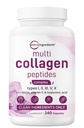 Micro Ingredients Multi Collagen Pillen für Frauen und Männer, 240 Kapseln | Typ I, II, III, V, X - hydrolysierte Peptide mit Biotin, Hyaluronsäure & Vitamin C | Haar, Haut, Nagel & Gelenkunterstützung*
