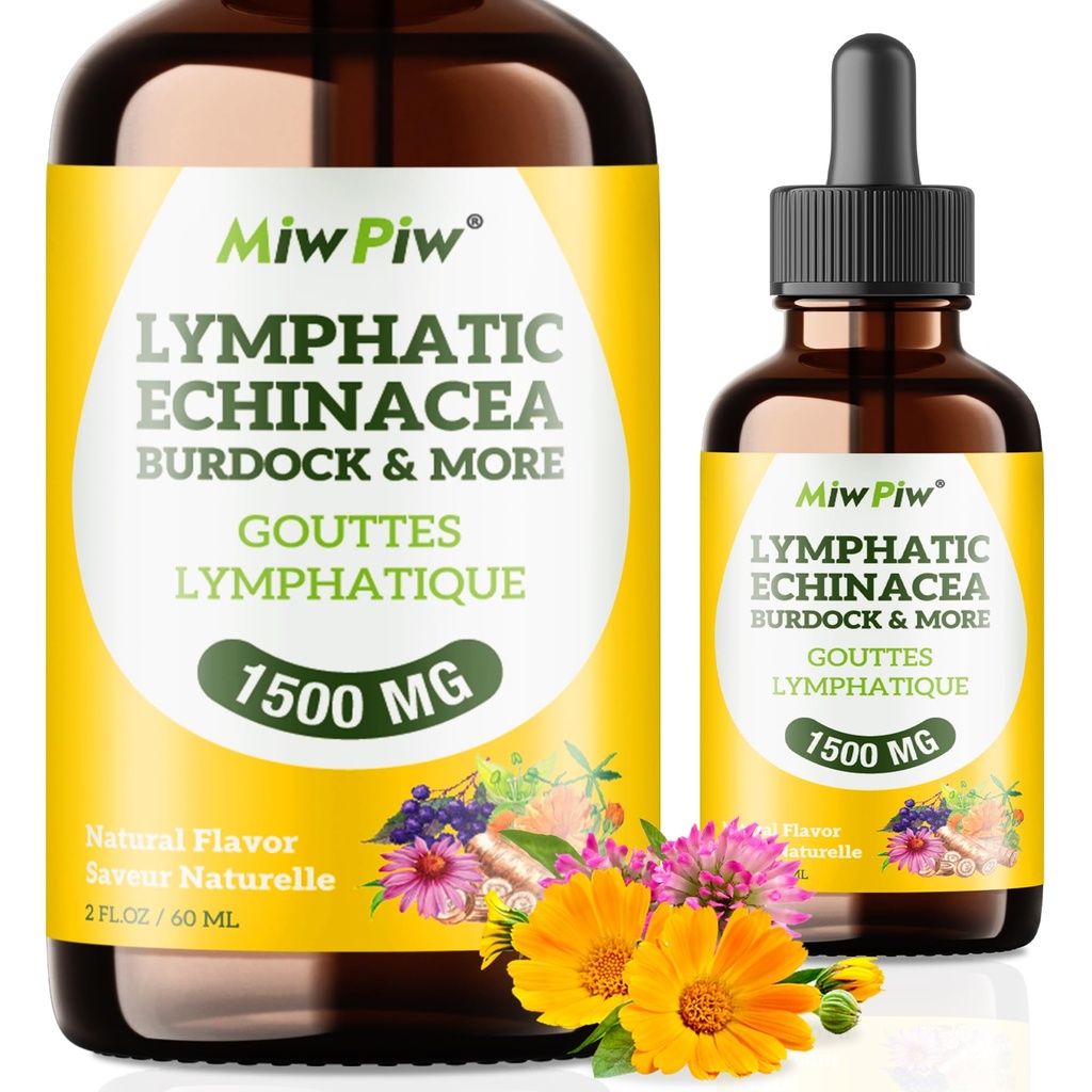 Lymphatic Drainage Drops Pack 1- Lymphe Detox, Zirkulation - Lymphatic Drainage Ergänzungen mit Kräutern Bio, Echinacea, Dandelion, Burdock, Cleaver Herb - Immunsystem Unterstützung & Cleanse
