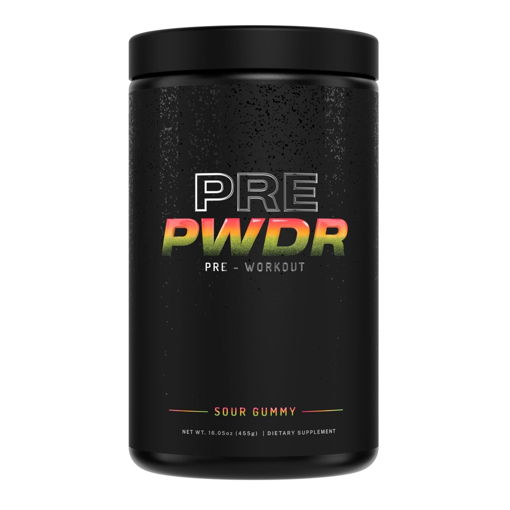PWDRS PreWorkout Powder, All Natural Pre Workout für Energie, Pumpe, Ausdauer & Kraft, mit Koffein (Sour Gummy)