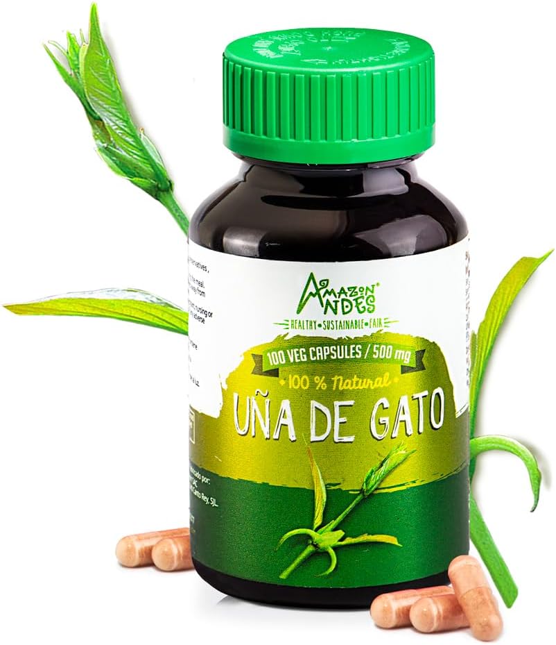 Cat's Claw (Uncaria Tormentosa) Kapseln l 1000mg pro Servieren Superfood l Gelenke, Immun- und Herz-Kreislaufsysteme Supporter l Vegan Pillen l Sustainable sourced l Uña de Gato l Andes