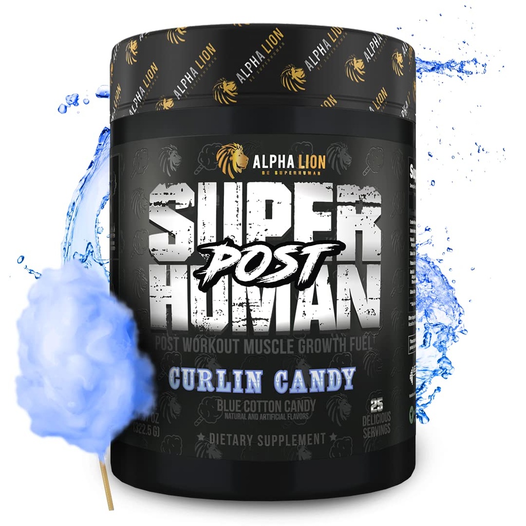 ALPHA LION Superhuman Post, Post Workout Erholung, Fast Acting Post Workout für Männer und Frauen (25 Servierungen, Curlin Candy)