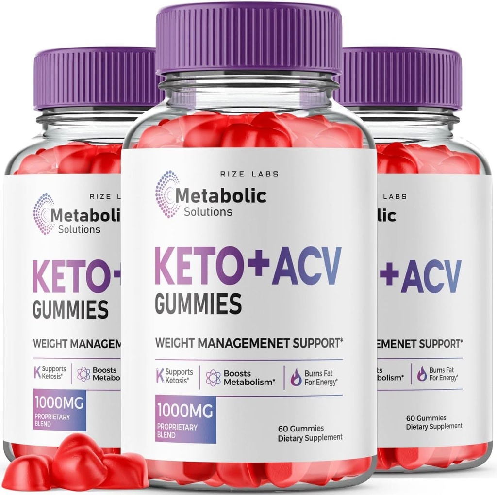 rize labs (Pack mit 3 Metabolic Solutions Keto+ACV Gummis für Advanced Weight Loss, Advanced Formula Supplement, Bewertungen (180 Gummi)