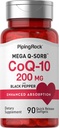 Piping Rock CoQ10 200mg Softgels | 90 Count | Beilage für Frauen und Männer | mit schwarzem Pfeffer Extrakt | Non-GMO, Glutenfrei