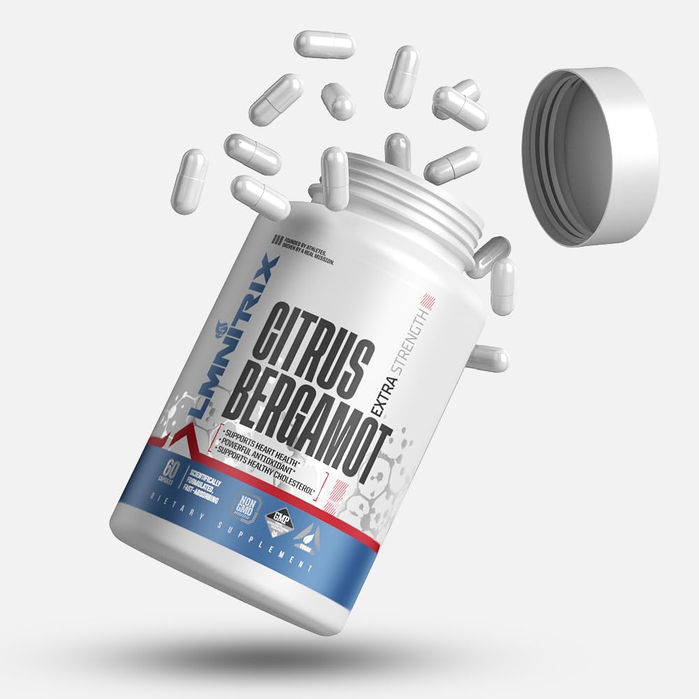 Citrus Bergamotte Ergänzung 1.200mg - Fördert Cholesterol Gesundheit & Unterstützt ein gesundes Herz - 60 Kapseln - Vegan, Gluten-Free & Non-GMO