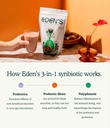 Edens 3-in-1 Syntheseergänzung | Präbiotika, Probiotika & Polyphenol Gut Health Supplement, Einmal täglich, 8g Faser