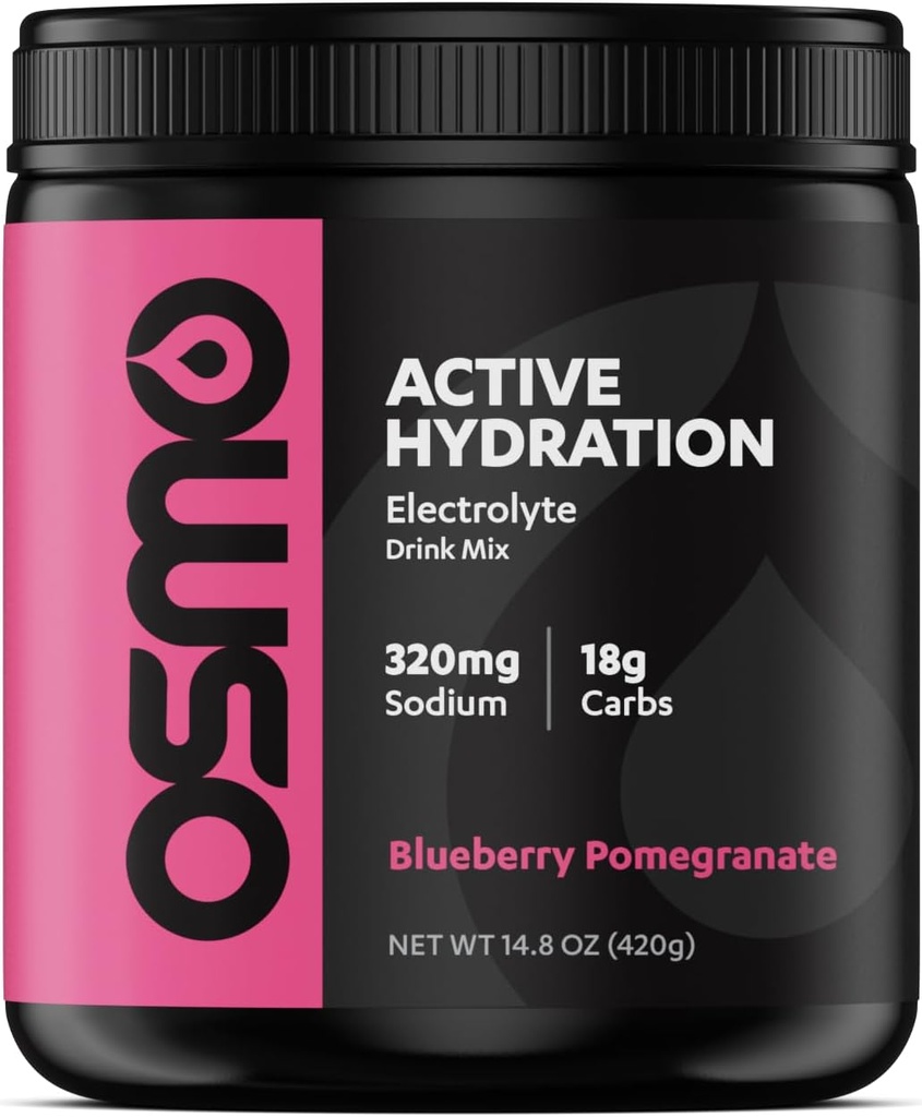 Osmo Active Hydration Elektrolyt Pulver (20 Servierungen) - Inklusive Natrium, Magnesium, Kalium, Carbs & Vitamine, Cane Sugar - All Natural, 3X Faster Hydration, Boosts Power & Endurance, Blueberry