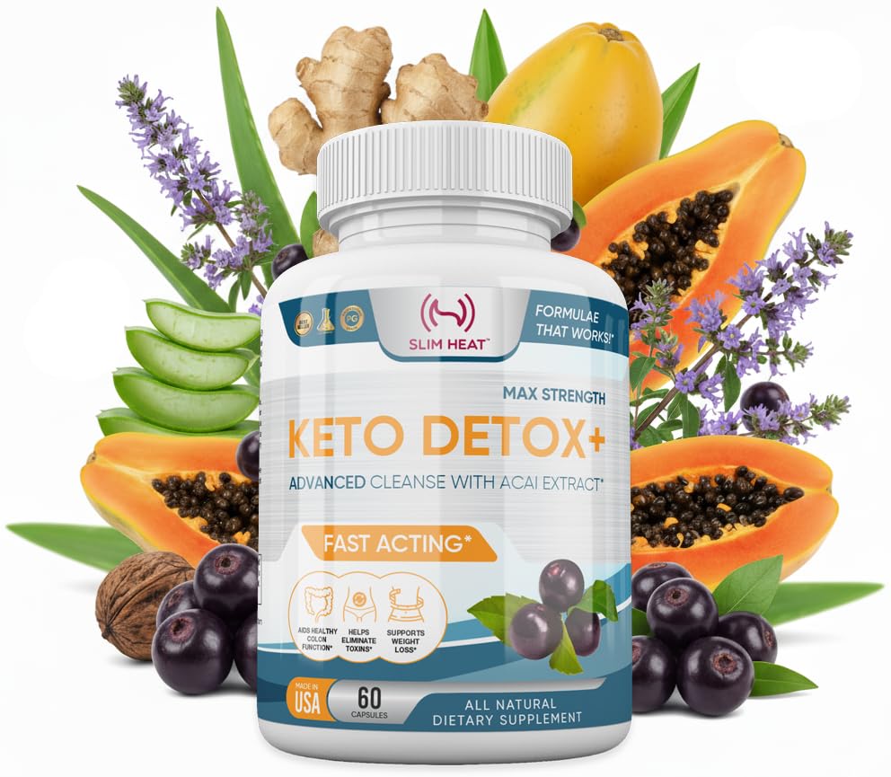 Keto Detox+ Daily Colon Cleanse | Supports Bloating Relief, Digestive Health & Comfortable Regularity | with Psyllium Husk, Acai Berry, Inulin & Cape Aloe | 60 Capsules | Made in USA, NSF Certified