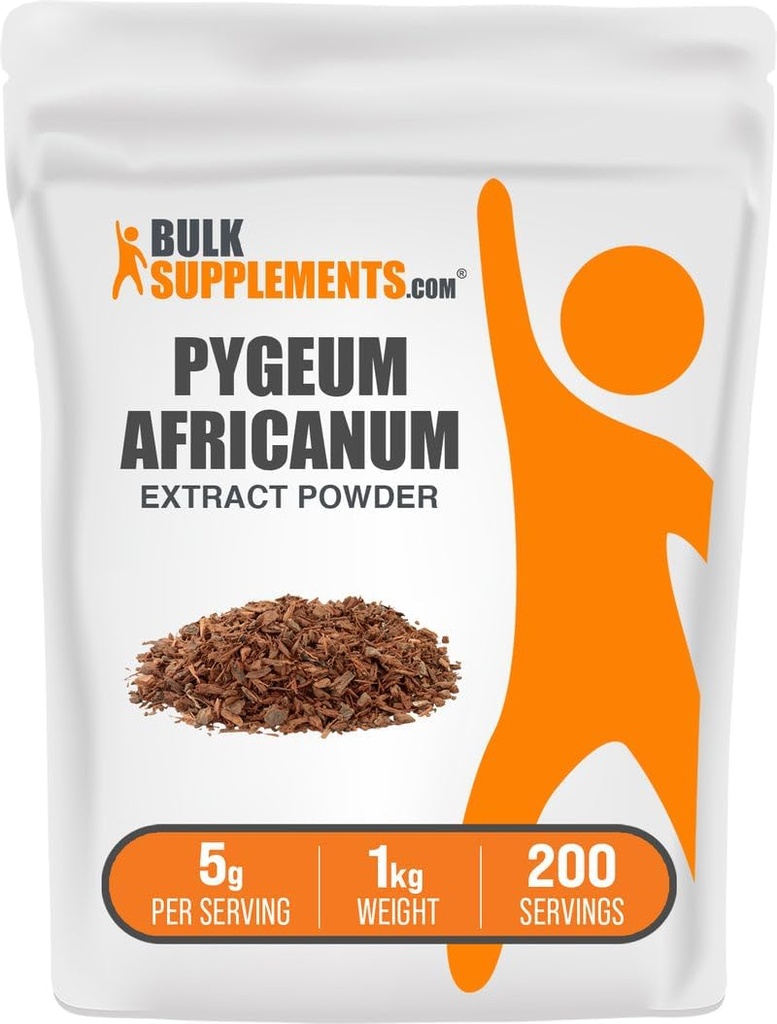 BulkSupplements.com Pygeum Africanum Extract Powder - from Pygeum Bark, Nutritional Supplement - Glutenfrei - 5g pro Servierung, 1kg (2.2 lbs) (Pack von 1)