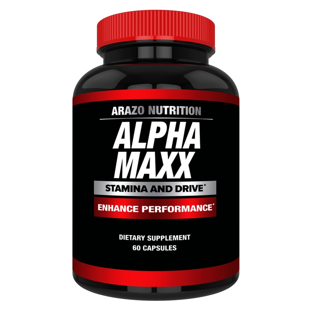 Arazo Nutrition Alphamaxx Health Supplement - Ginseng, Muira Puama, Tribulus - 60 Kräuter Pille