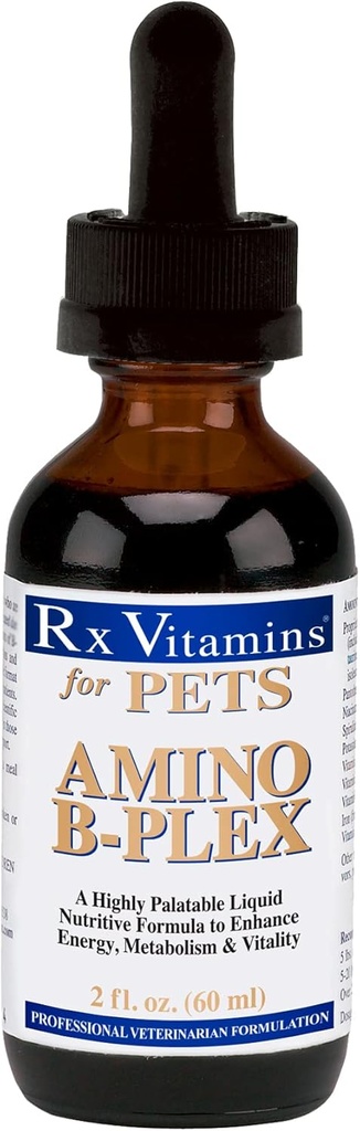 Rx Vitamins Amino B Plex für Haustiere - B Vitamin Complex Plus Aminosäuren für Hunde & Katzen - Vitamin-Ergänzungen für Hunde & Katzen Gesamtkörperunterstützung - 2 oz.