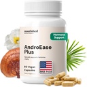 Nourished AndroEase Plus - Vegan Hormon Balance für Frauen - Zink, Reishi, Grüner Tee und Säge Palmetto für Frauen - für Energie, Vitalität, Gesichtshaar und tägliches Wellness - 60 Kapseln, Made in USA