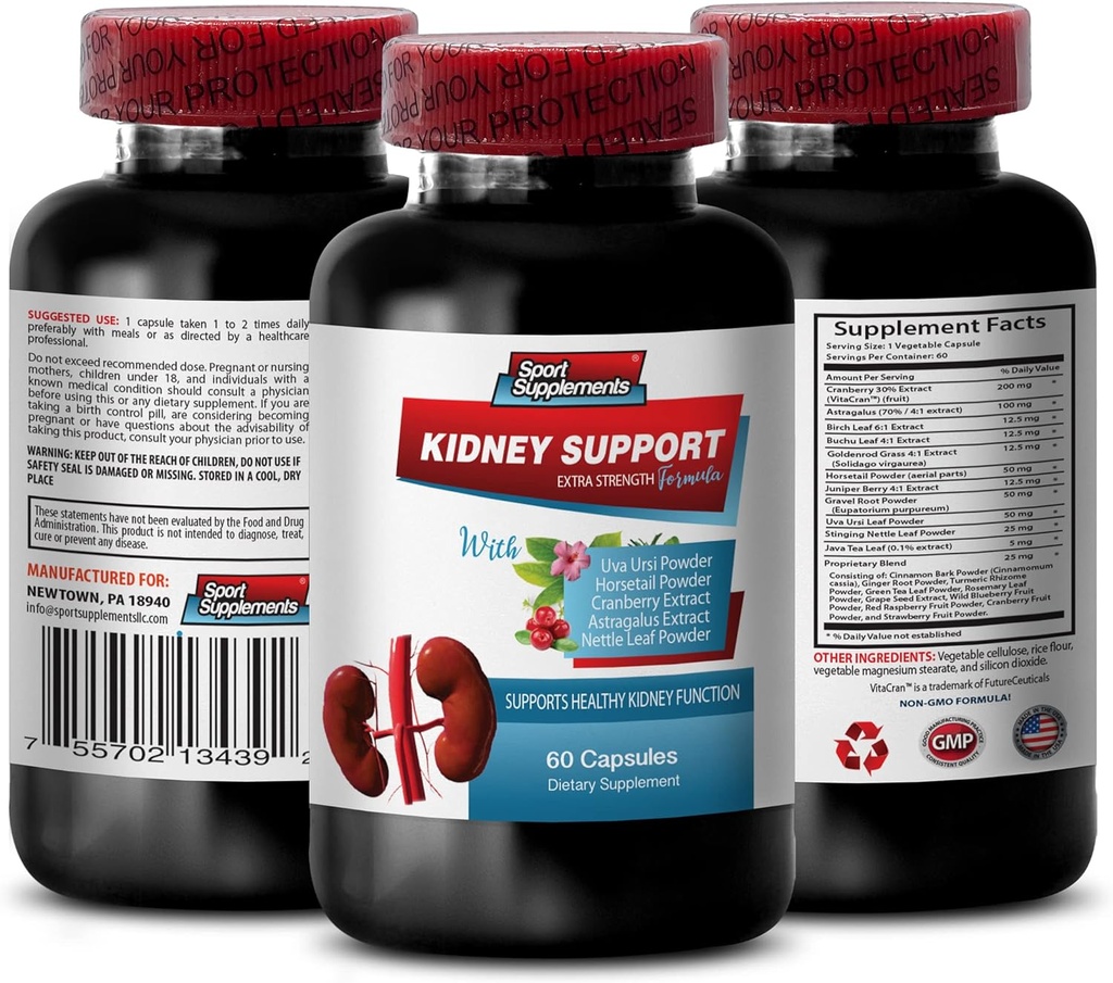 Immununterstützung Nahrungsergänzung - Kidney Support - Cranberry Vitamins, Kidney Cleanse, Kidney Cleanse Detox & Repair Formula, Kidney Supplement, Liver und Kidney Supplement - 1 Flasche 60 Caps
