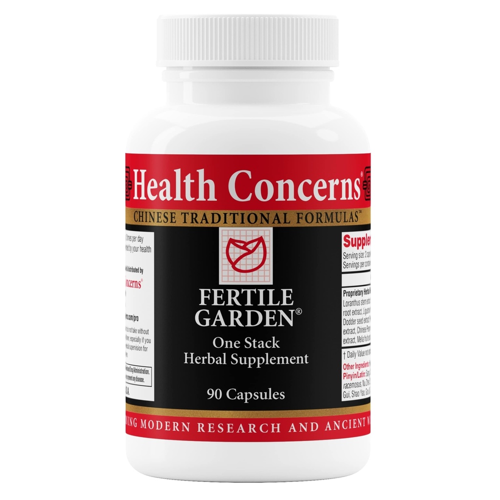 Health Concerns Fertile Garden – Fertilitätsunterstützung für Frauen – Menstrual Cycle & Reproductive Health – Chinesische Kräuterformel mit Ashwagandha, Dong Quai, Peony – 90 Kapseln