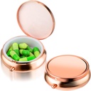 Pille Box Süße kleine Pille Box für Geldbeutel &amp; Taschenmedizin Organizer Reise Pille Wasserdichte Pille Case Metall Pille Container Halter für Vitamine, Fischöl, Nahrungsergänzungsmittel (Rosegold)