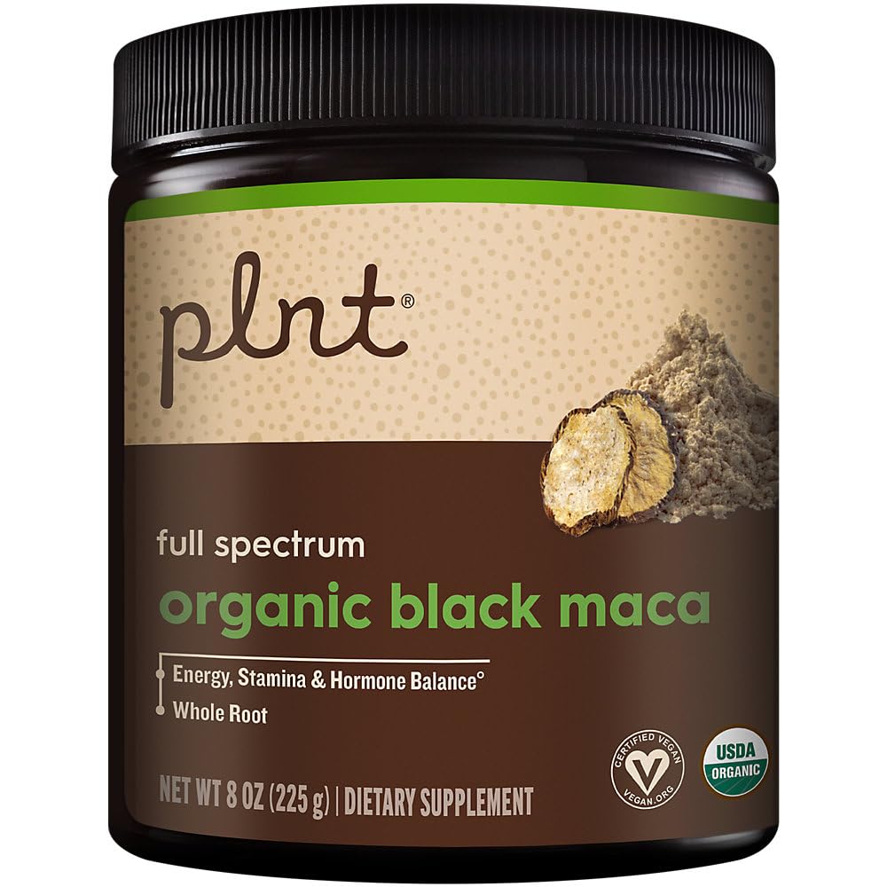 Bio Black Maca Powder Full Spectrum - unterstützt Energie, Stamina, & Hormon Balance (8 oz./45 Servierungen)