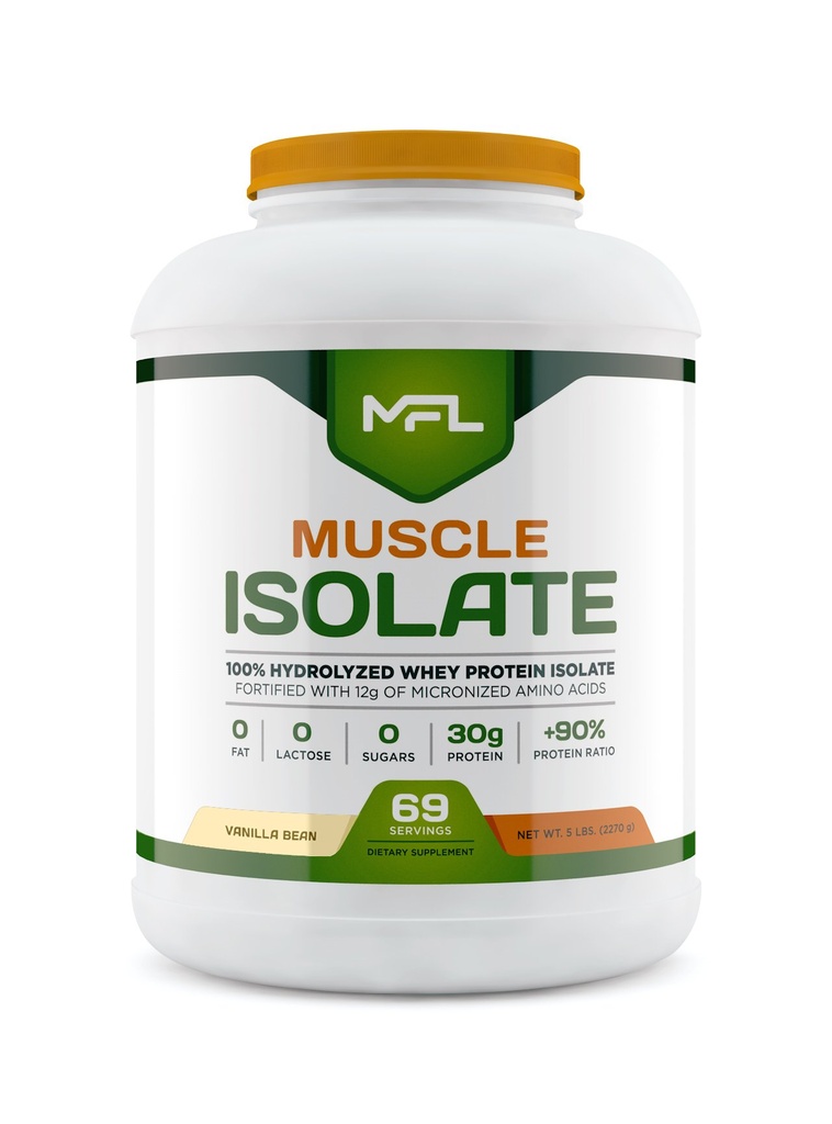 MFL 100% Isolate Protein l 30g Protein l 12g Aminosäuren l Keto Friendly l Low Carbs l 5 lbs. (Vanilla Bean)