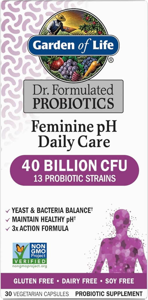 Garten des Lebens, Femini Ph Daily Care Probiotic Capsule, 30 Count