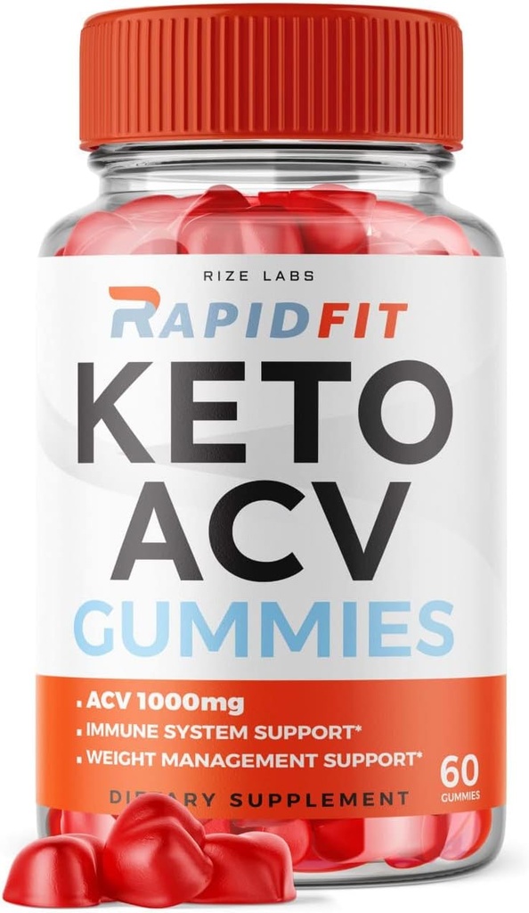rize labs Rapid Fit Keto ACV Gummis für Advanced Weight Loss mit Apple Cider Essig Supplement Belly Fat Extra Strength Gomitas (60 Gummis)