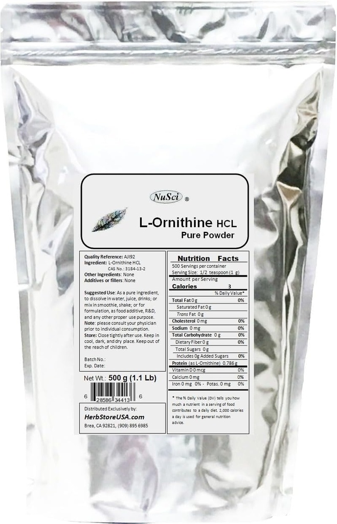 L-Ornithin reines Pulver 500g (1.1 lb, 17.6 oz) AJI