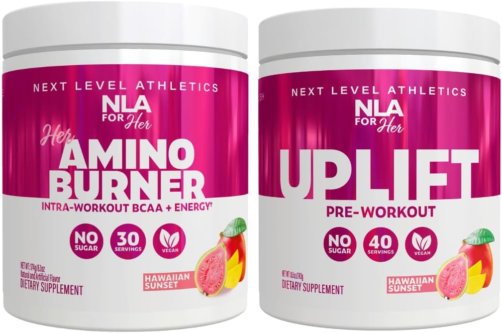 NLA für ihr Pre/Intra Workout Stack (inklusive ihrem thermogenen Amino Hawaiian Sunset und Uplift Pre Workout Hawaiian Sunset)