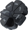 7 Day Pill Case for Medication, Vitamins, Fish Oils, Supplements, Travel Pill Box (Black)