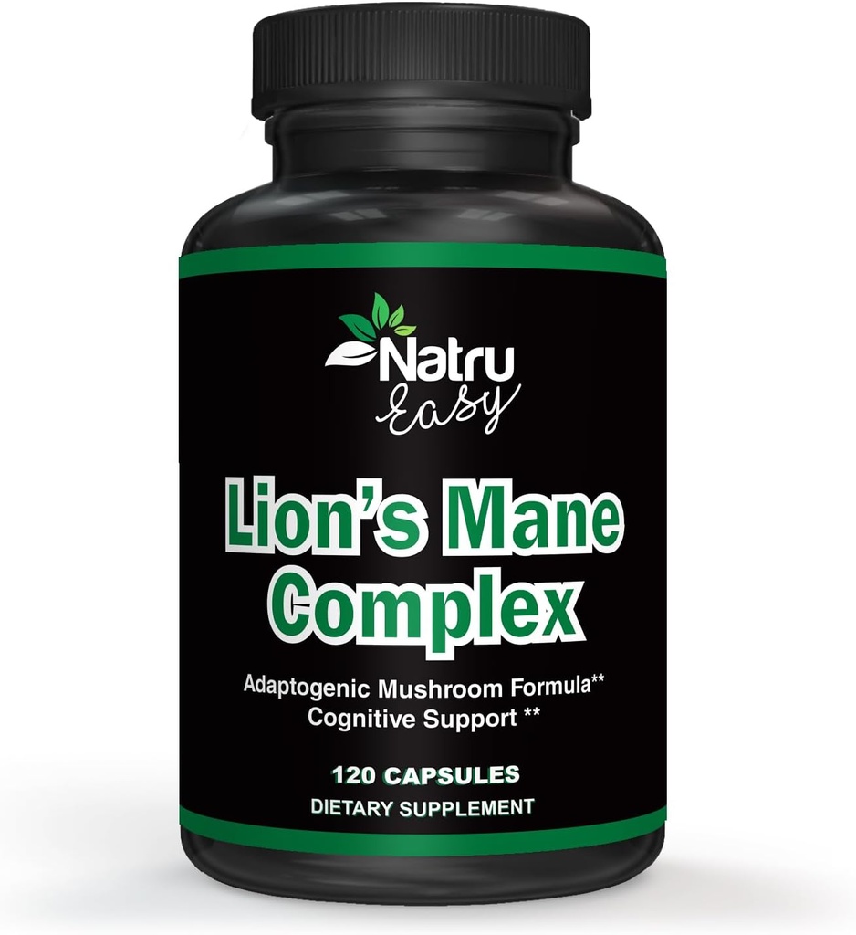 5 in 1 Lion's Mane Complex || Premium Max Strength || Advanced Non GMO Formel || 4 Monate Finest Extracts Versorgung || Adaptogenic Mushroom Formel || 3rd Party Getestet || Made in USA.