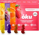 ōku Energy Chews - Energy Gummies w/Natural Caffeine von Green Tea | Yerba Mate, Kokoswasser für Hydration, 4g Fiber Gummy, Non-GMO | Running, Cycling, On-The-Go Snacks, Variety Pack (8-Pack)