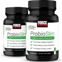 FORCE FACTOR ProbioSlim, 2-Pack, Probiotische Ergänzung für Frauen und Männer mit Probiotika und Grüner Tee-Extrakt, reduzieren Gas, Bloating, Constipation, Unterstützung Verdauungsgesundheit & Gut Gesundheit, 60 Kapseln