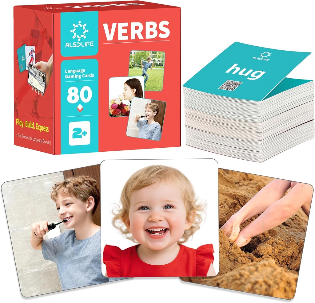 80 Verb Karten mit Action Videos| Thick Action Verb Flash Karten für Speech Therapy| Verbs Flash Karten für Kleinkind Lernkarten Action Words| Bilder Karten für Sprachtherapie Spiele