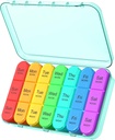 Pill Organizer 3 Mal pro Tag, Wöchentliche Pille Organizer 3x pro Tag, Pille Box 7 Tag, Tägliche Pille Box Organizer, Reisen Container Pillen Fälle Organizer 7 Tage, Medizin Organizer Vitamine und Medikamente zu halten