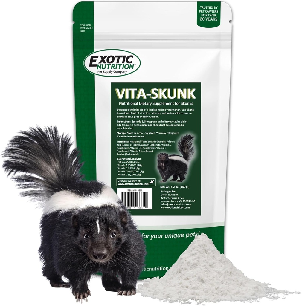 Vita-Skunk (5.2 oz.) - Nahrungsergänzungsmittel - Hergestellt mit essentiellen Vitaminen, Mineralstoffen & Aminosäuren - für Pet Skunks