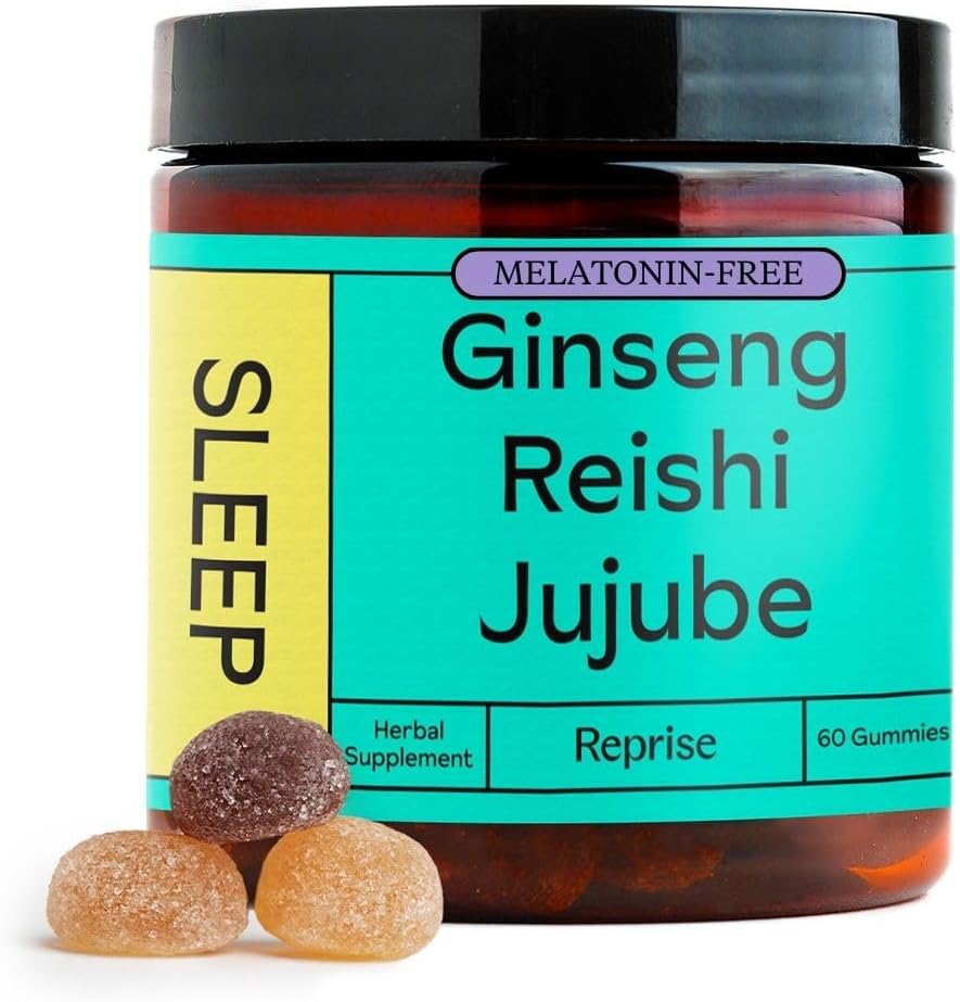 Melatonin freie natürliche Schlafhilfe Gummi für Erwachsene | NO Melatonin | Kräutermischung aus Magnesium aus Jujube & Reishi Pilz - Tiefschlaf-Ergänzung & Entspannung für zzz, 60 Vegan-Gummien