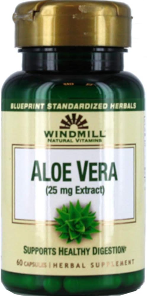 Windmühle Natürliche Vitamine Aloe Vera (25mg Extrakt) 60 Kapseln (Pack von 1)