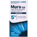 Muro 128, Sodium Chloride Ophthalmic Solution, 0.5 Oz, Eye Drops | 5% sodium chloride, eye drops, relieves corneal swelling, draws out excess fluid, temporary blurred vision relief