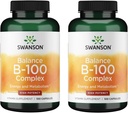 Swanson Vitamin B-100 - Vitamin-Ergänzung Förderung von Energie und Stoffwechsel - Hohe Potenz Formel Unterstützung Herzgesundheit, Gehirngesundheit & Nervous Funktion - (100 Kapseln) (2 Packung)